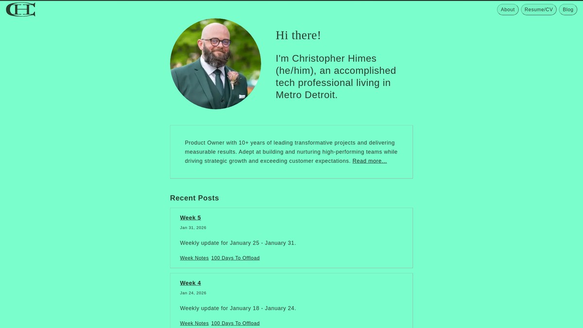 Screenshot of christopherhimes.com