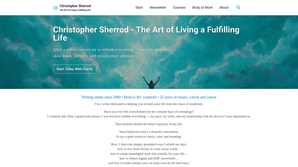 Screenshot of christophersherrod.com