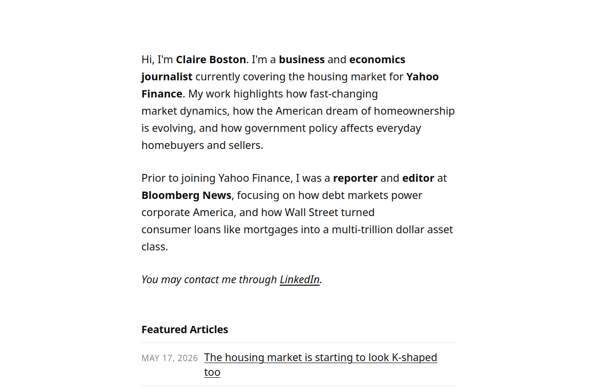 claireboston.net screenshot