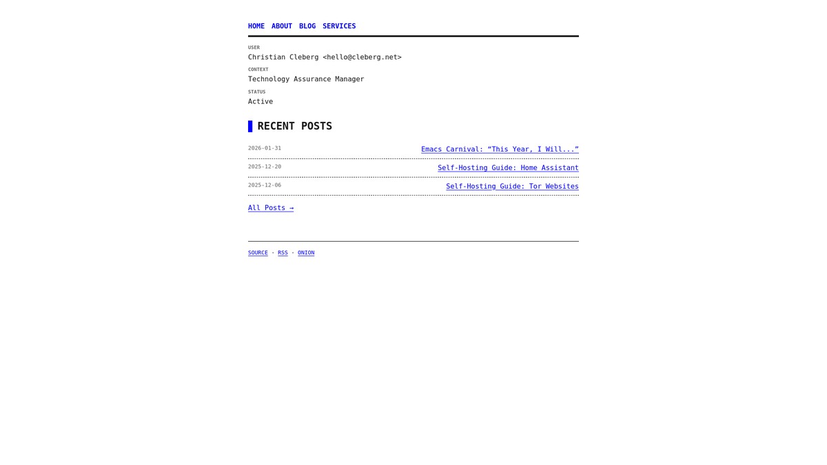 cleberg.net screenshot