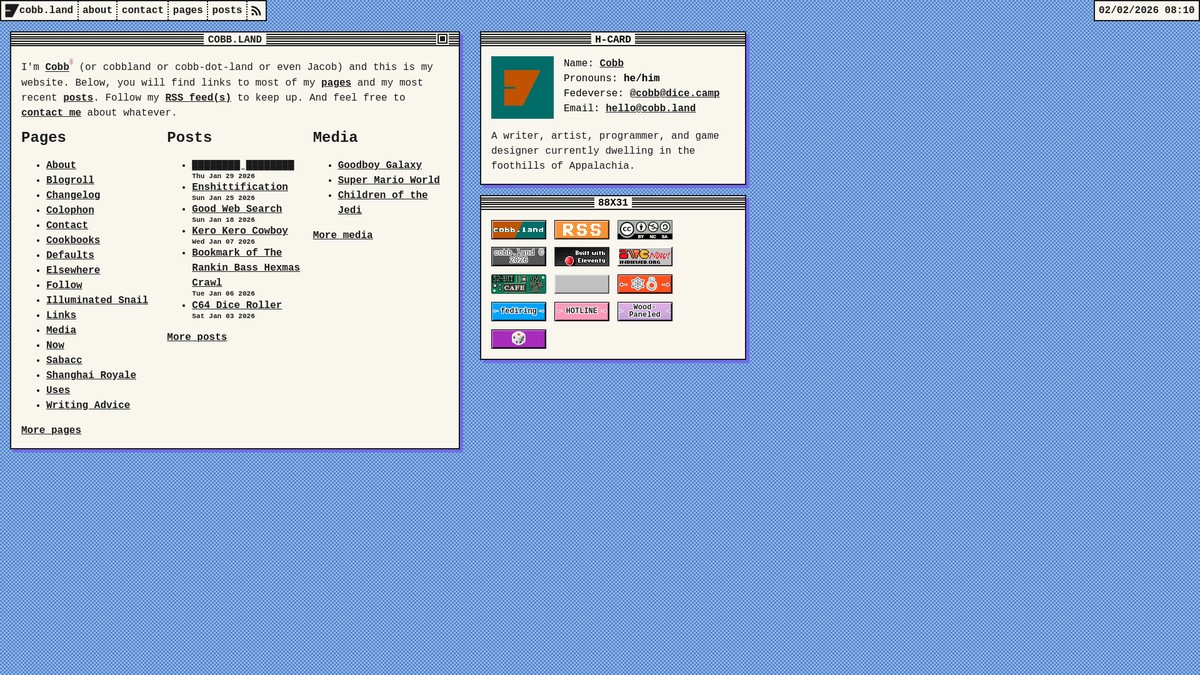 Screenshot of cobb.land