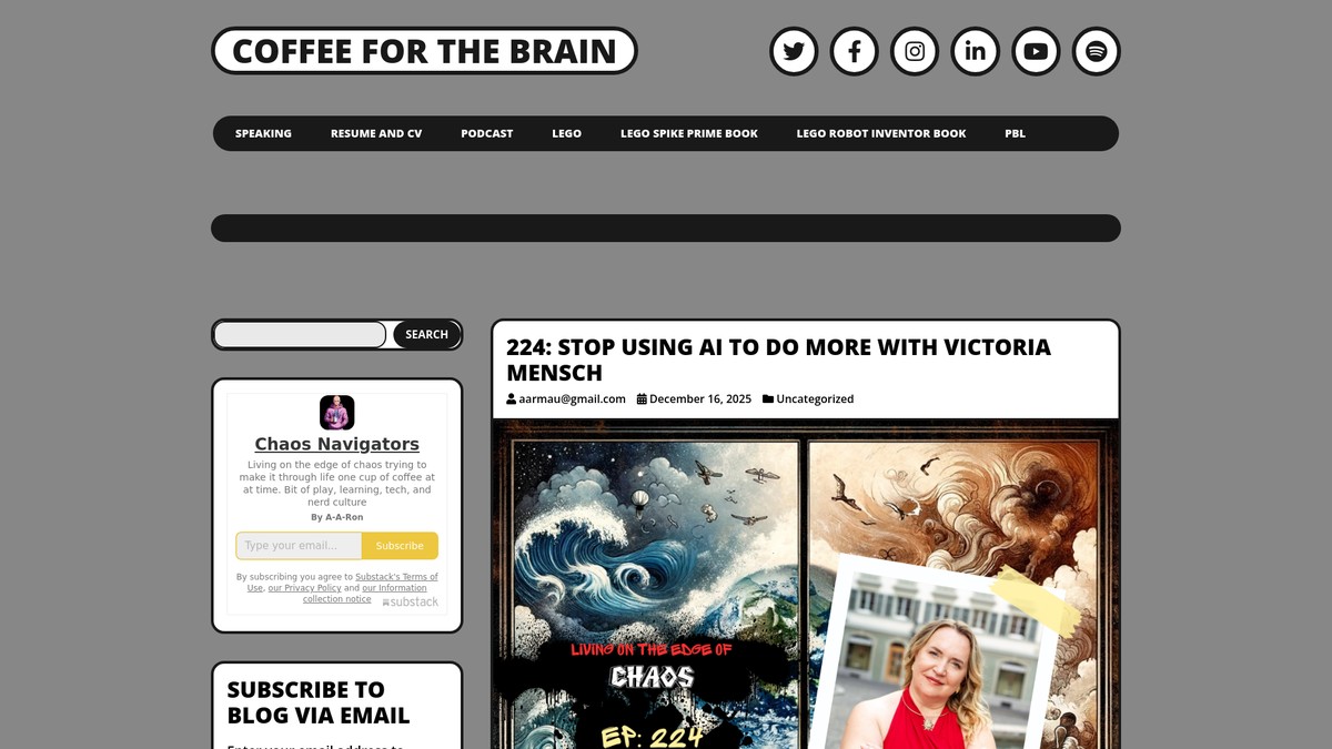 Screenshot of coffeeforthebrain.com