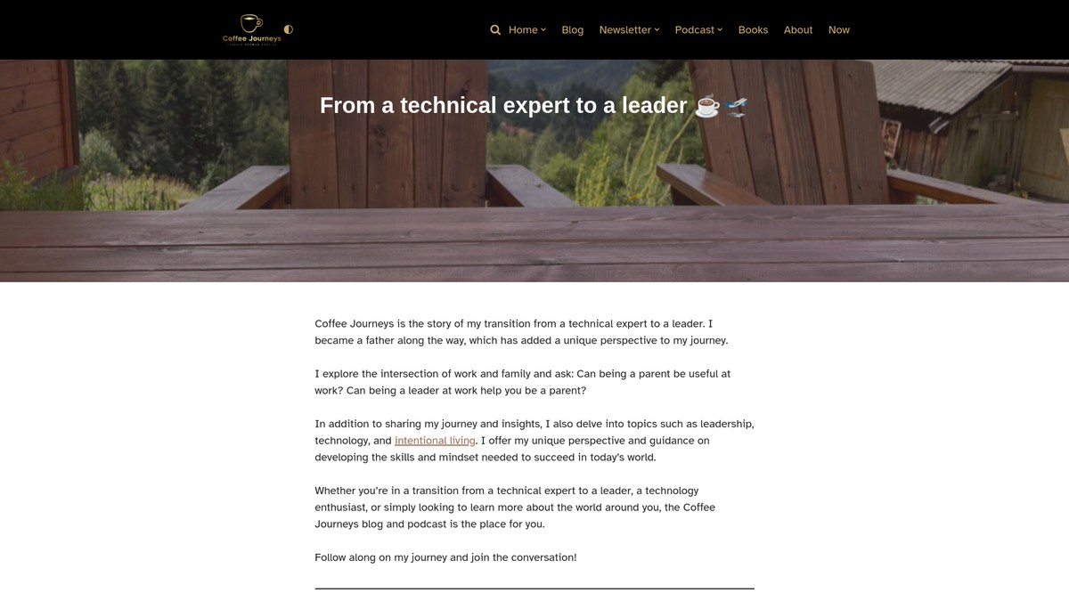 Screenshot of coffeejourneys.blog