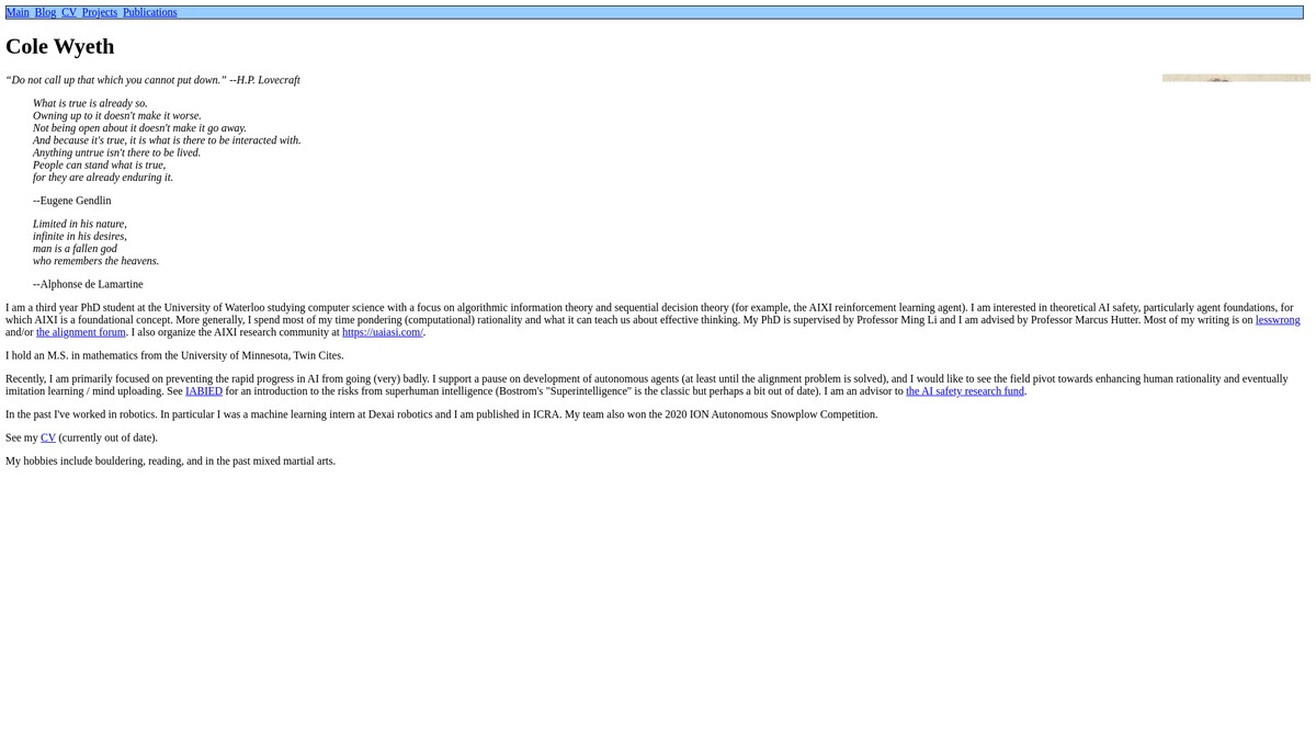 colewyeth.com screenshot