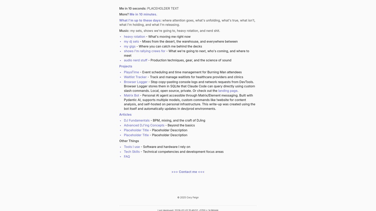 coryfeign.com screenshot