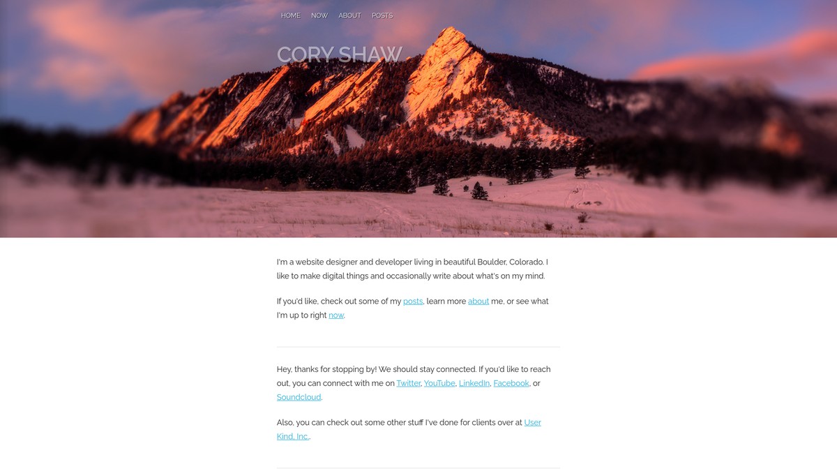 coryshaw.com screenshot