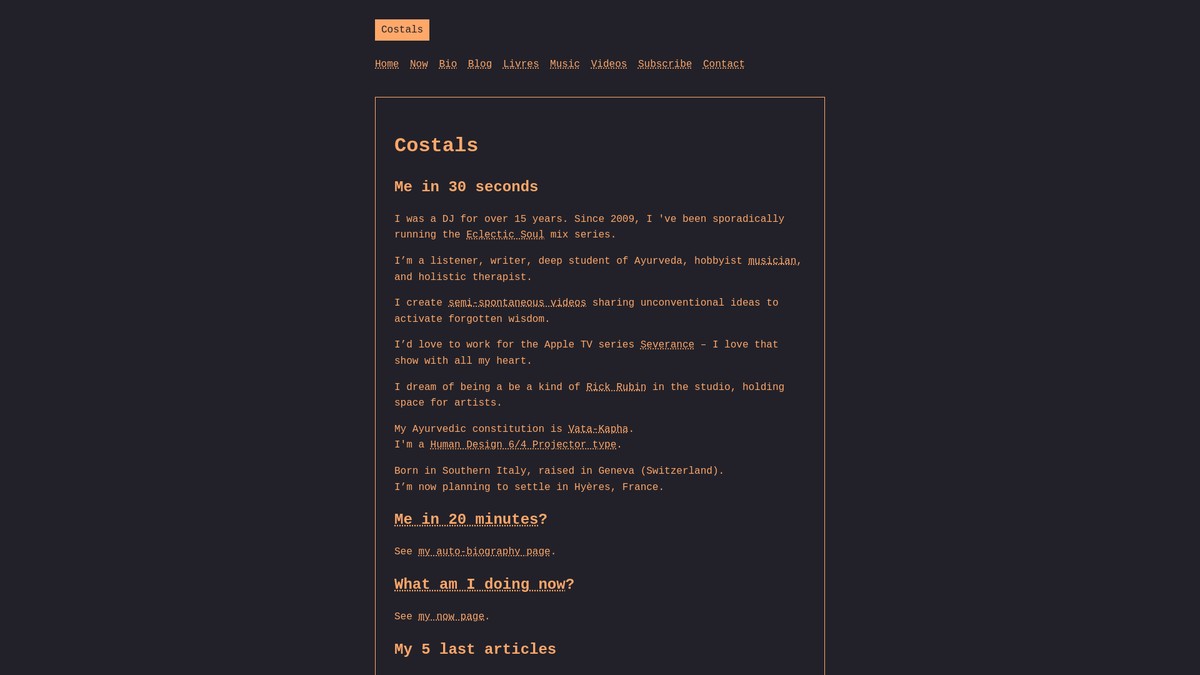Screenshot of costals.net