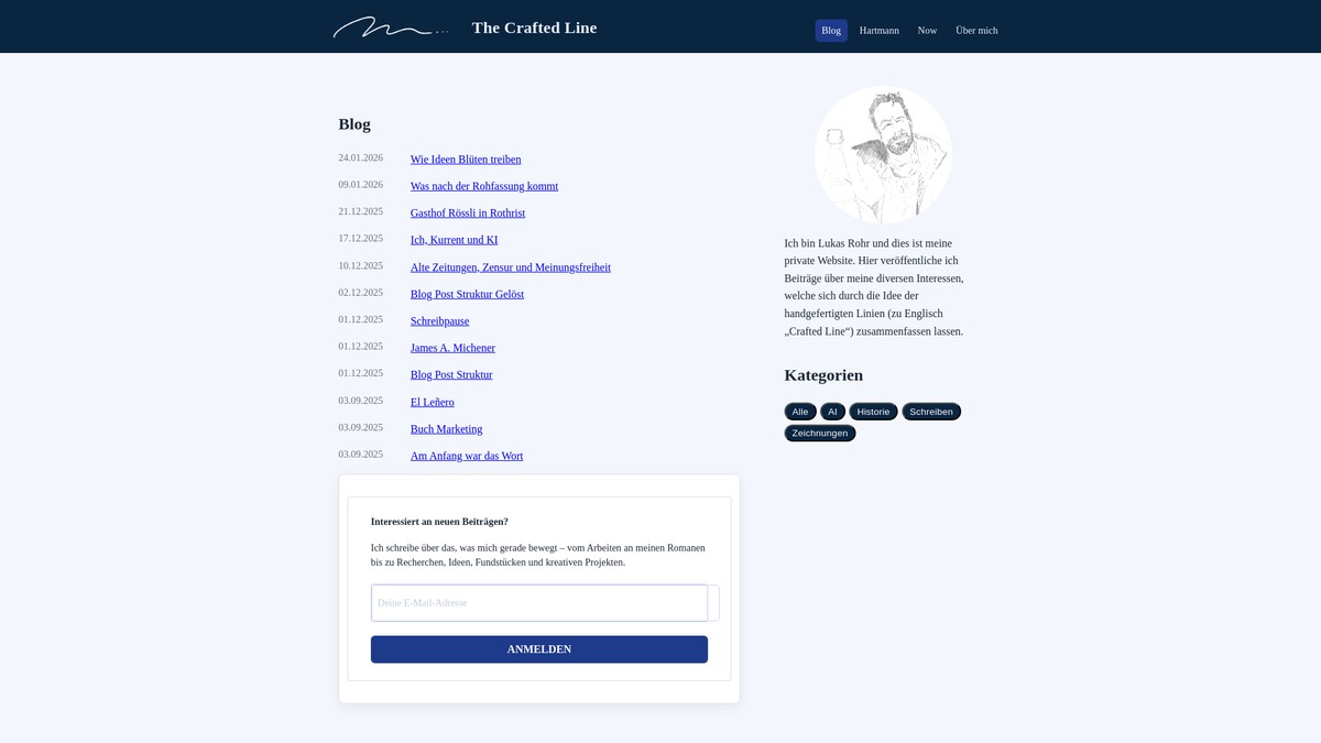Screenshot of craftedline.ch