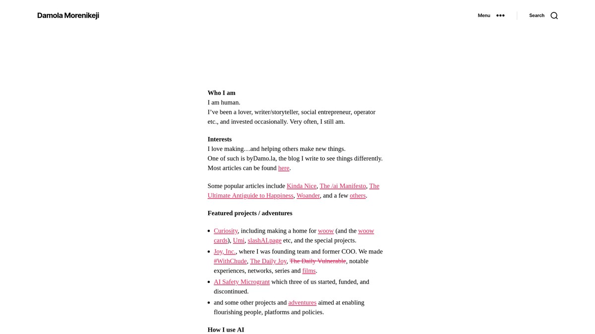 Screenshot of damolamorenikeji.com