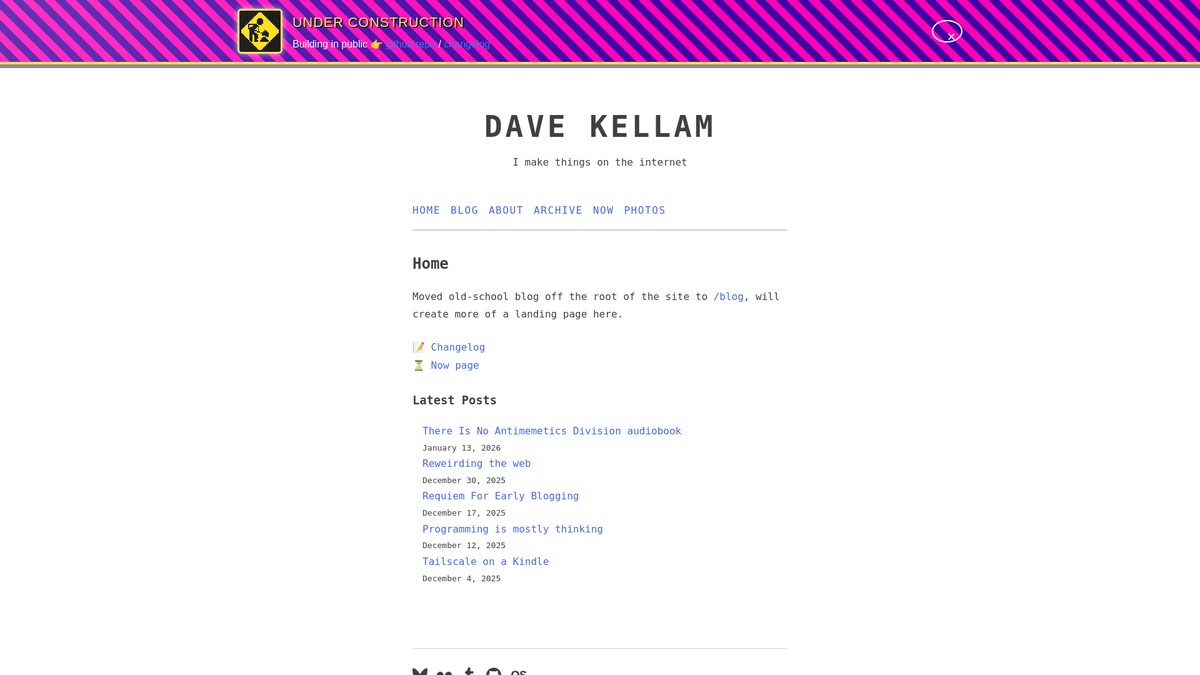 davekellam.com screenshot
