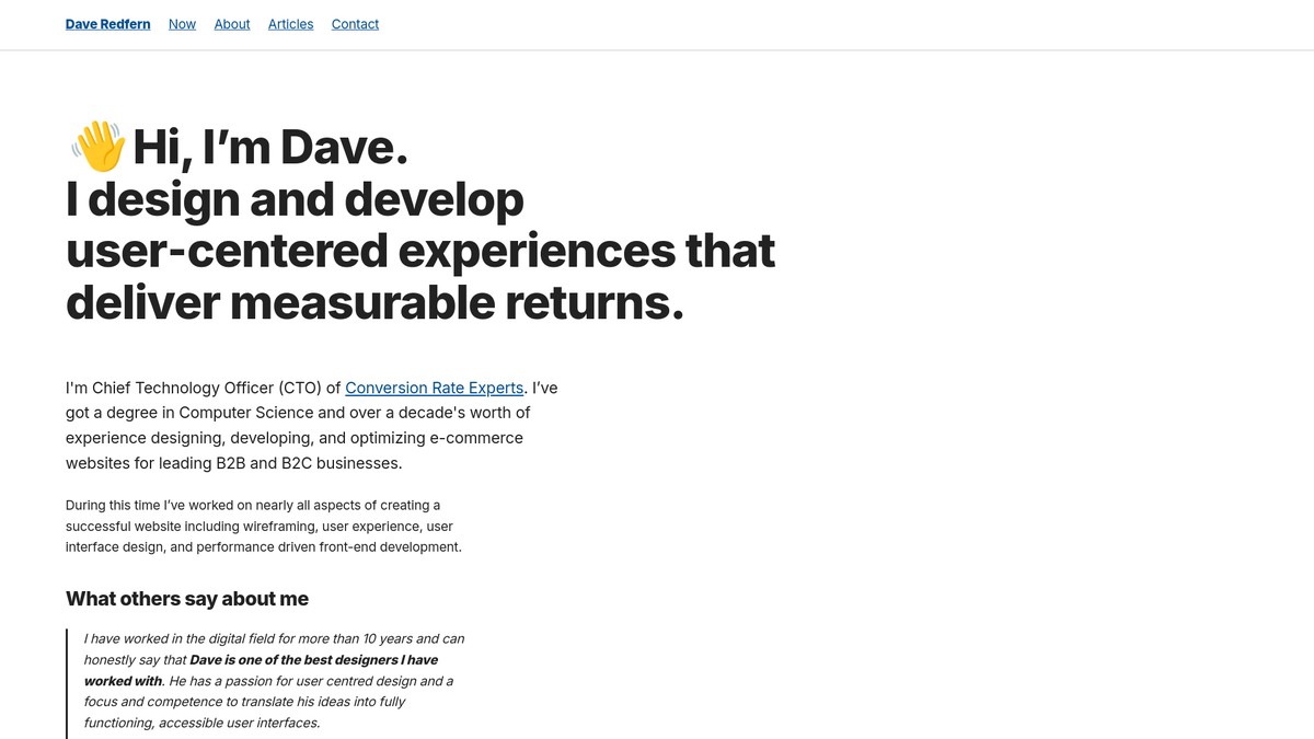 daveredfern.com screenshot