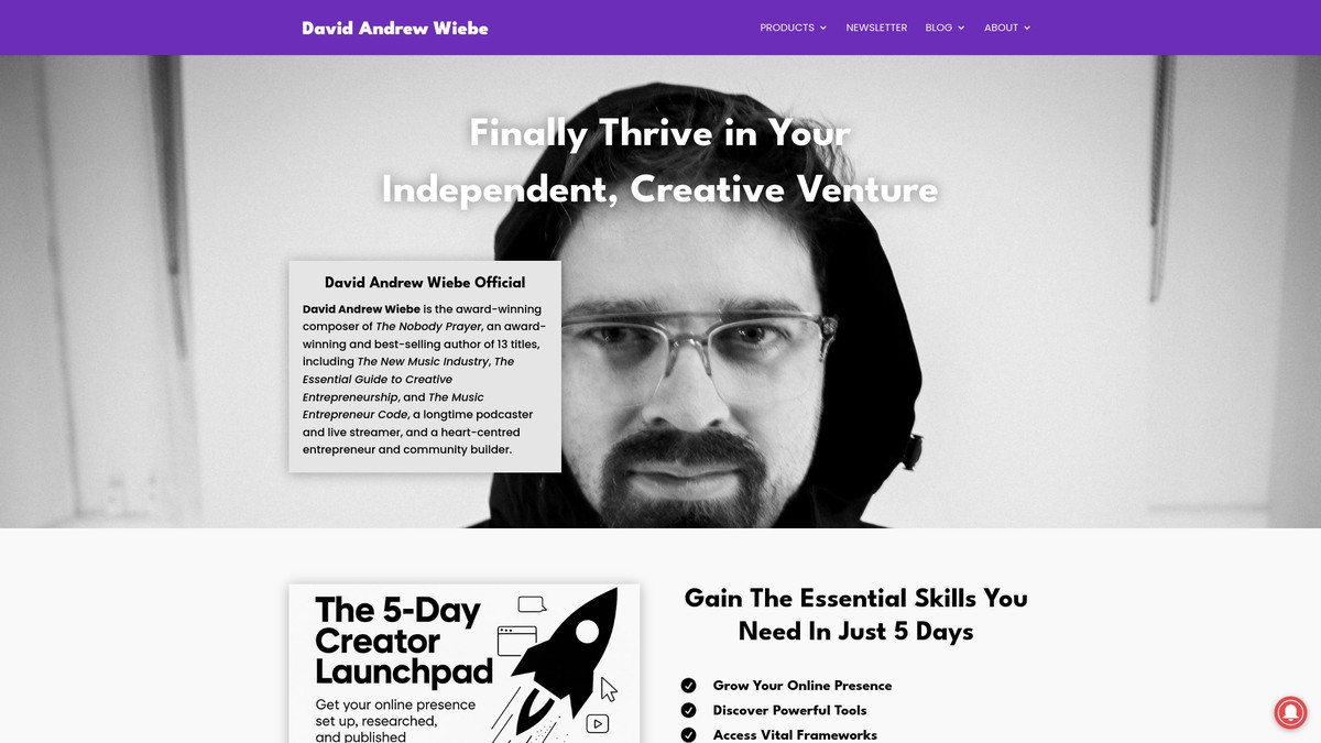 davidandrewwiebe.com screenshot