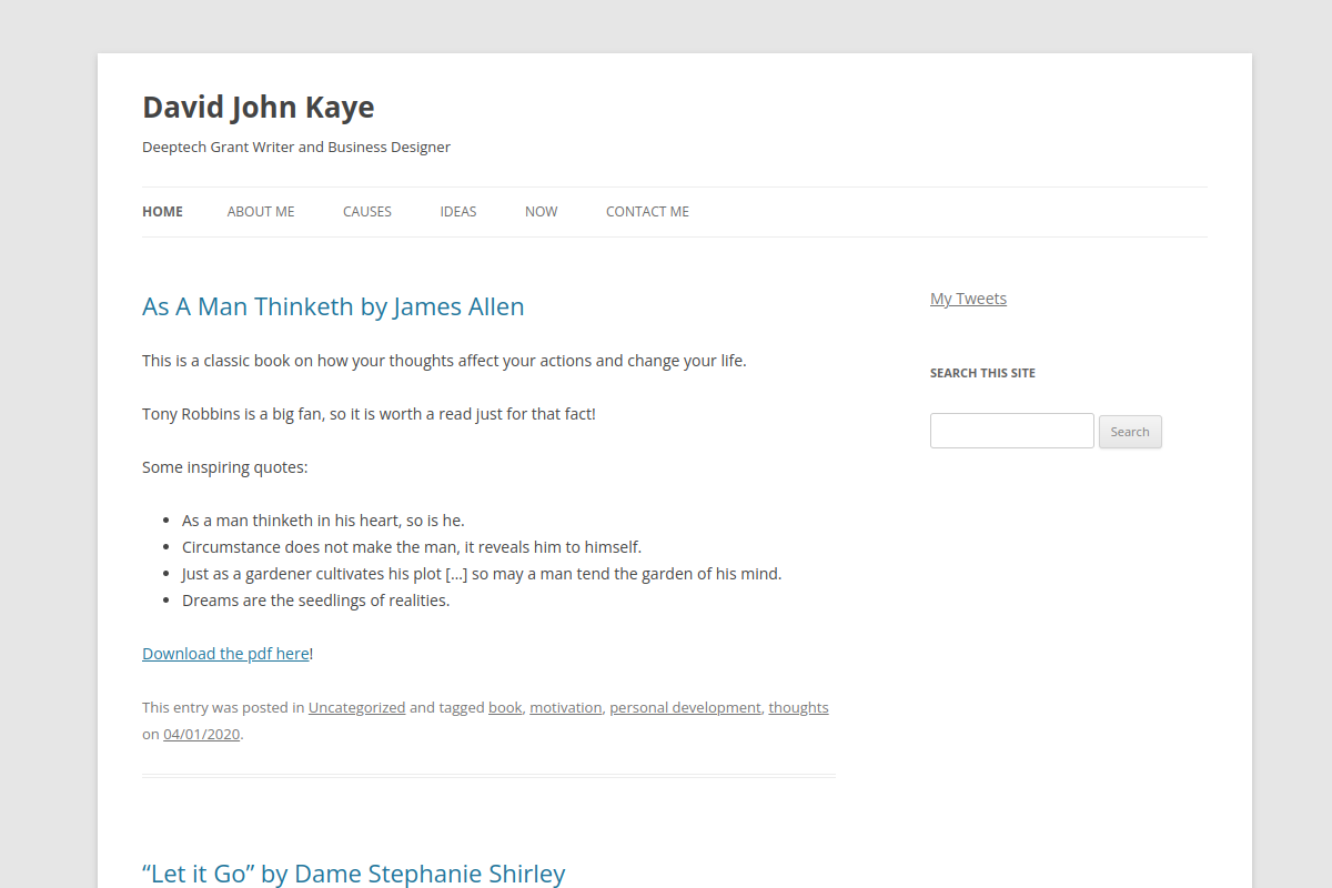 davidjohnkaye.com screenshot