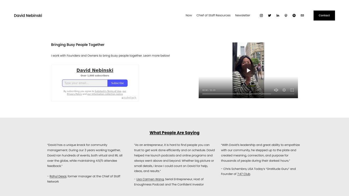 Screenshot of davidnebinski.com