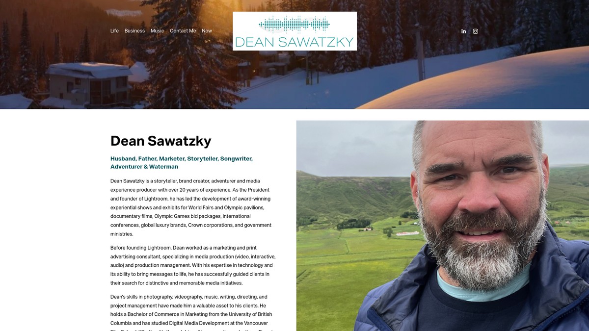 Screenshot of deansawatzky.com