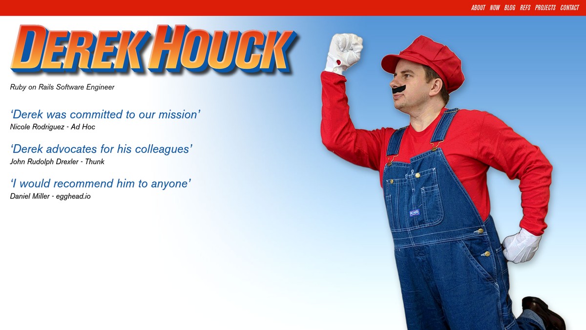 Screenshot of derekhouck.com
