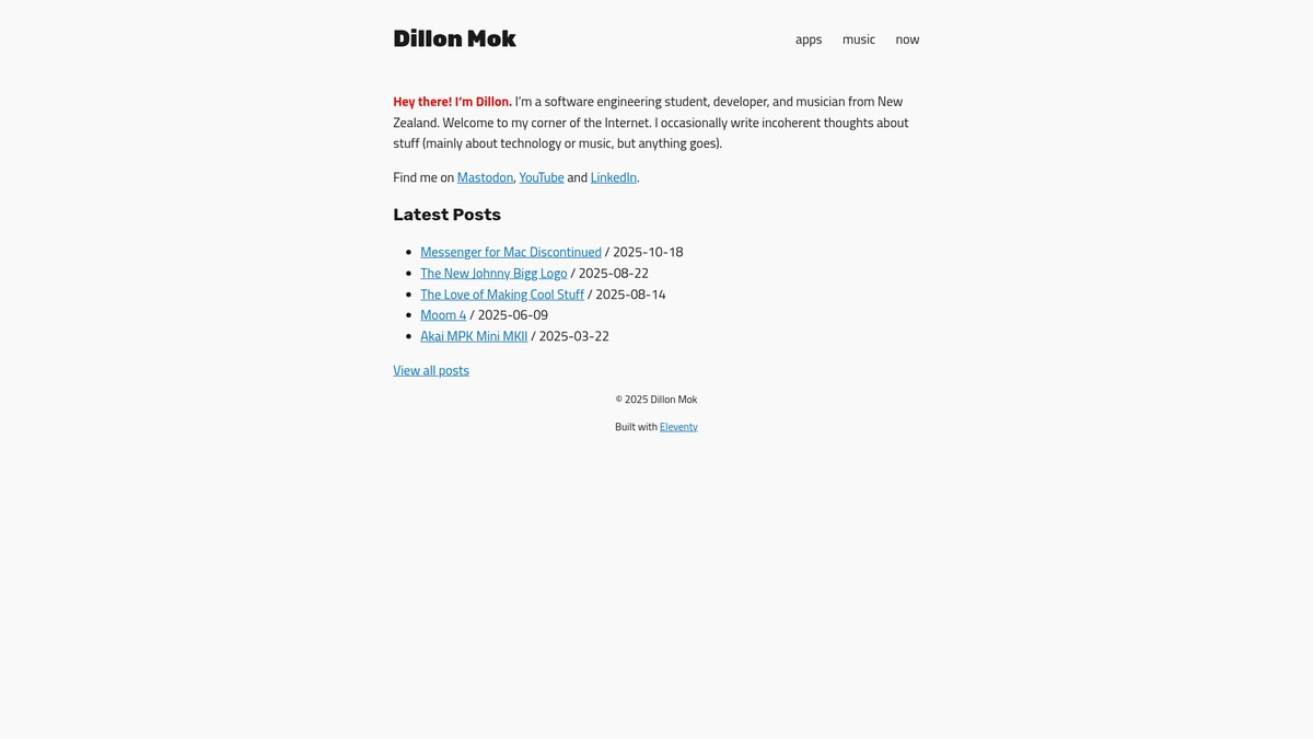 dillonmok.com screenshot