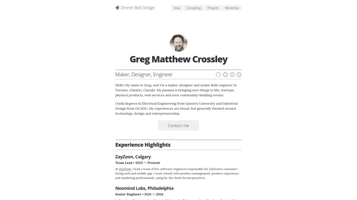 dinnerbell.design screenshot