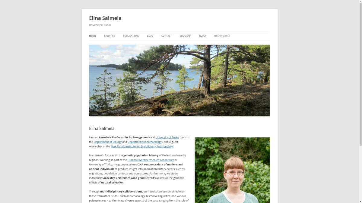 Screenshot of elinasalmela.fi