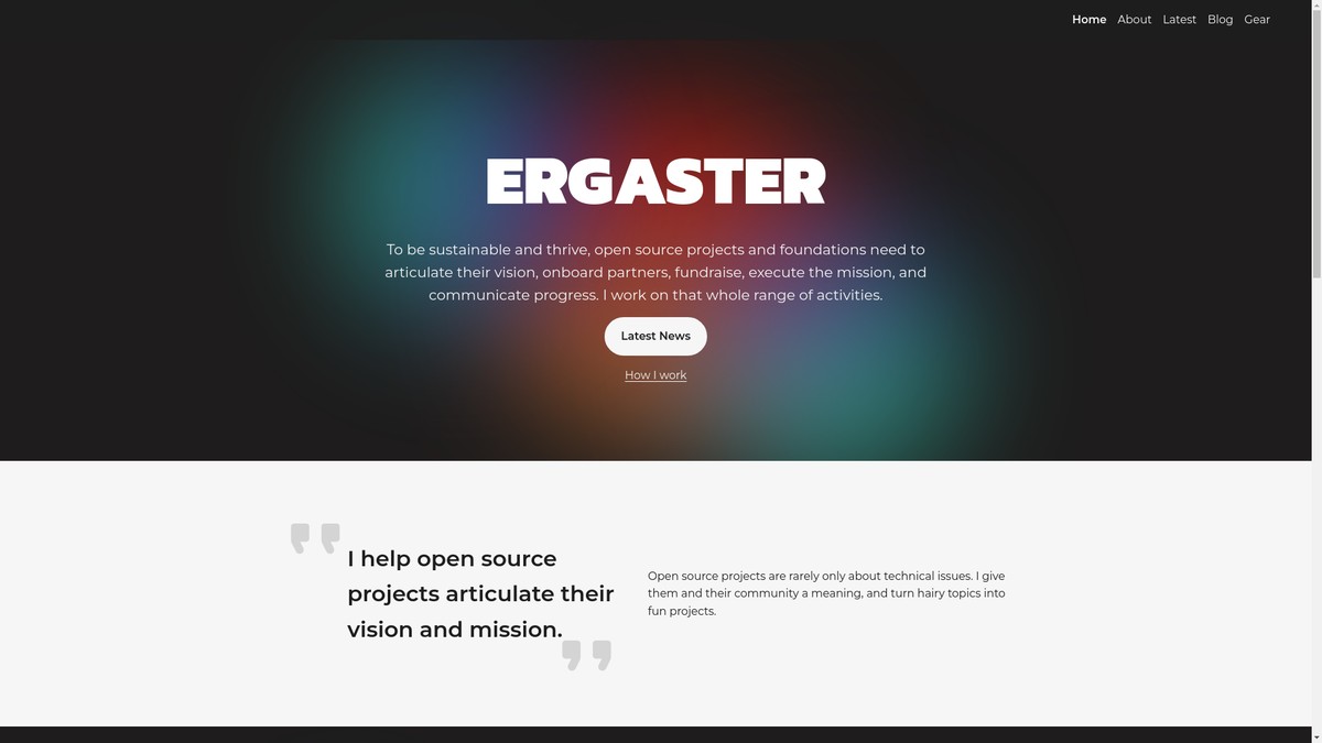 Screenshot of ergaster.org