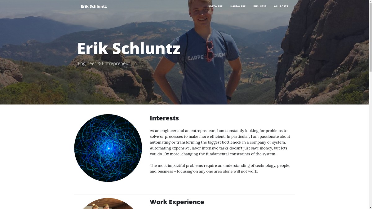 erikschluntz.com screenshot