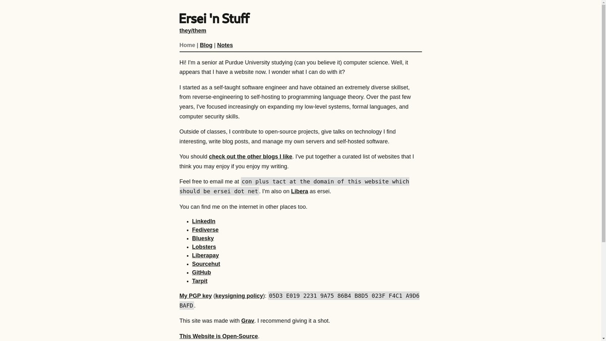 Screenshot of ersei.net