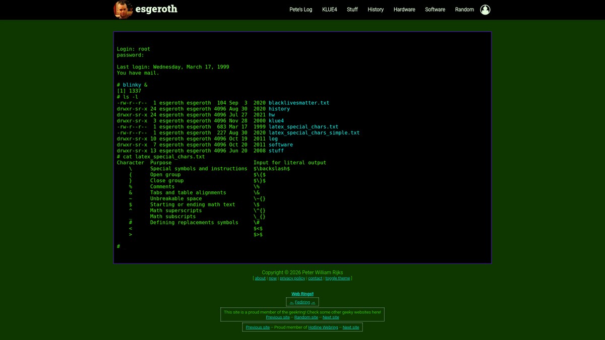 esgeroth.org screenshot