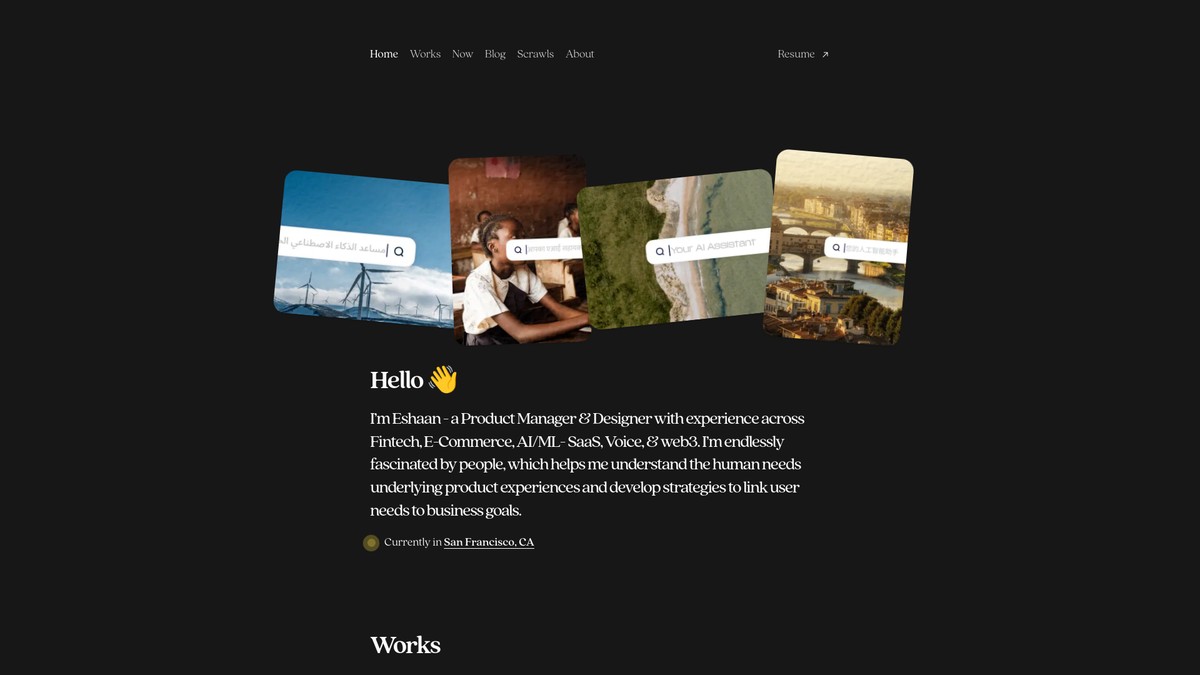 eshaankaul.com screenshot