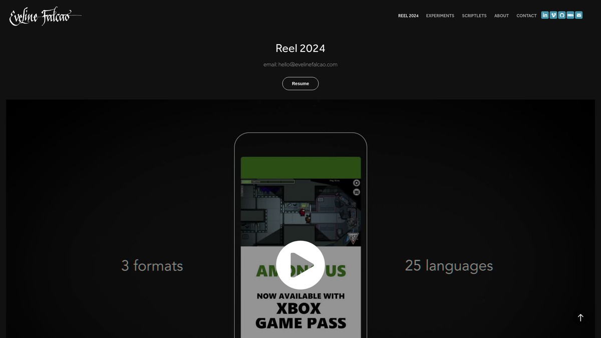 Screenshot of evelinefalcao.com