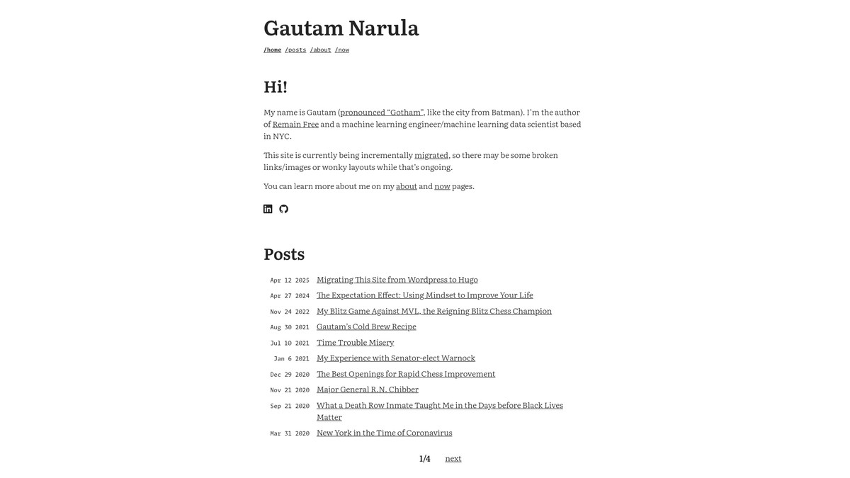 gautamnarula.com screenshot