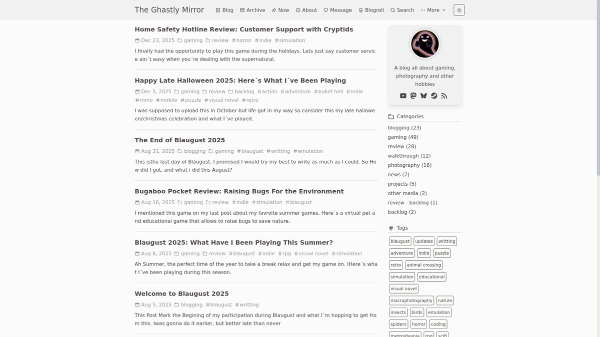 ghastlymirror.xyz screenshot