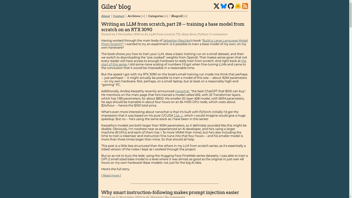 gilesthomas.com screenshot