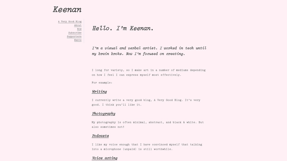 Screenshot of gkeenan.co