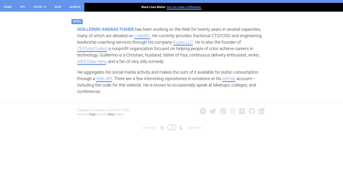 Screenshot of guillermoandraefisher.com