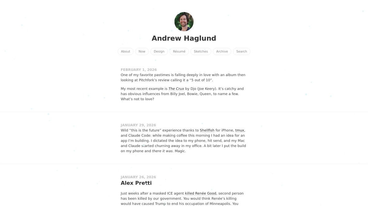 Screenshot of haglund.app