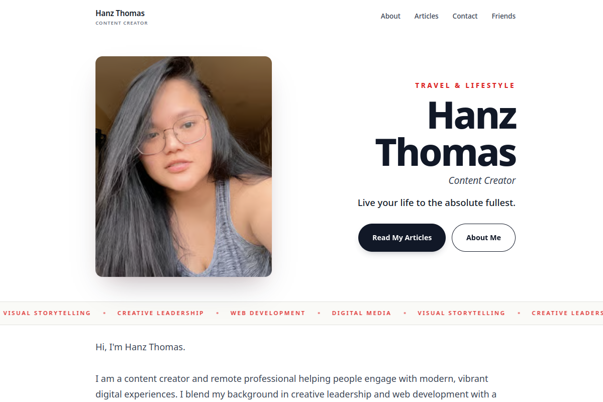 hanzthomas.com screenshot