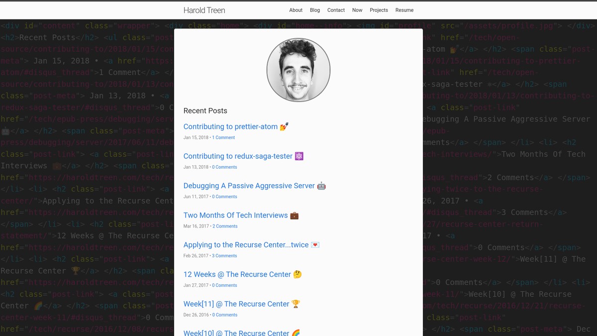 Screenshot of haroldtreen.com