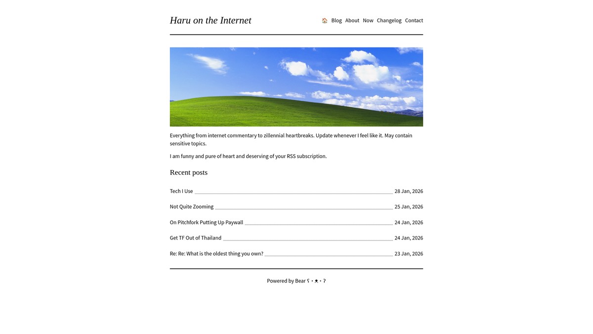 Screenshot of haru-txt.bearblog.dev
