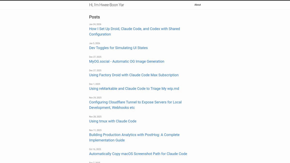 Screenshot of hboon.com