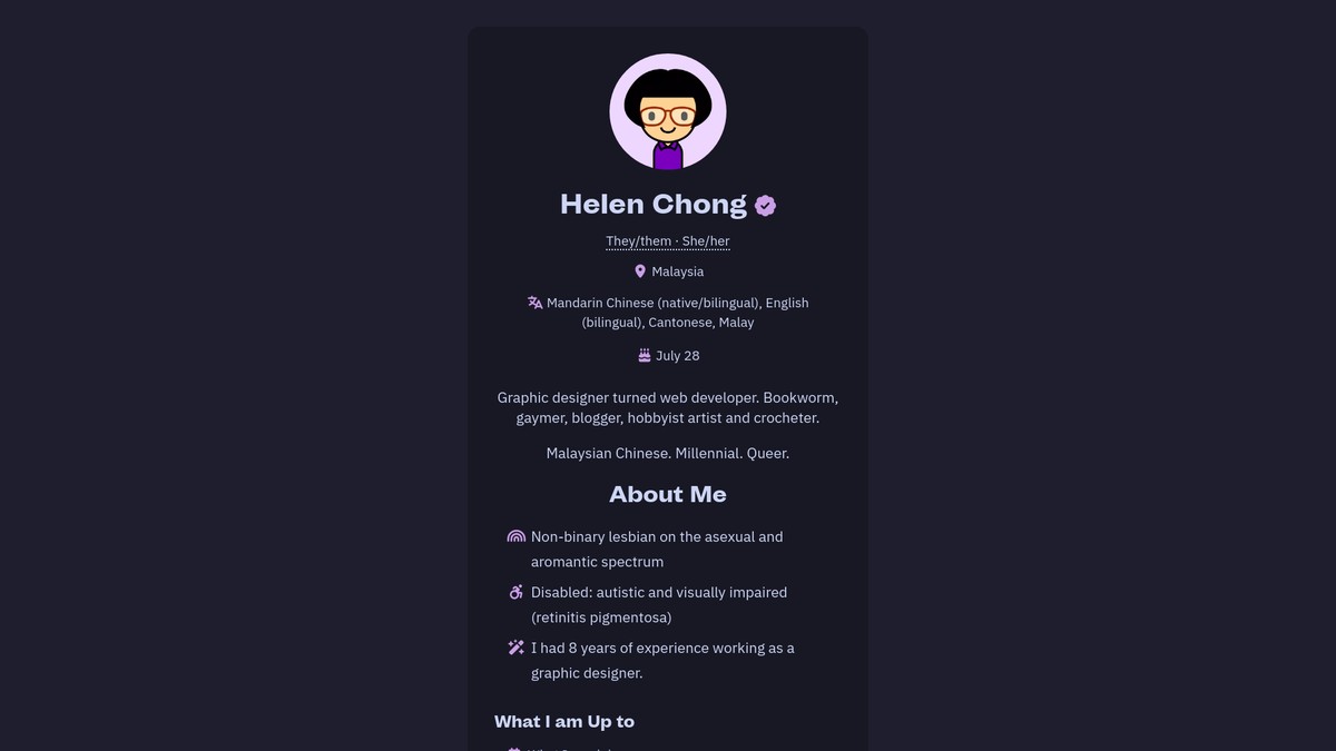 Screenshot of helenchong.omg.lol