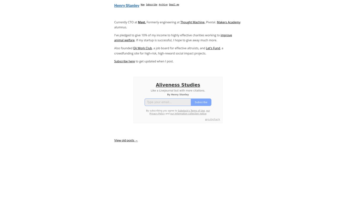 henrystanley.com screenshot
