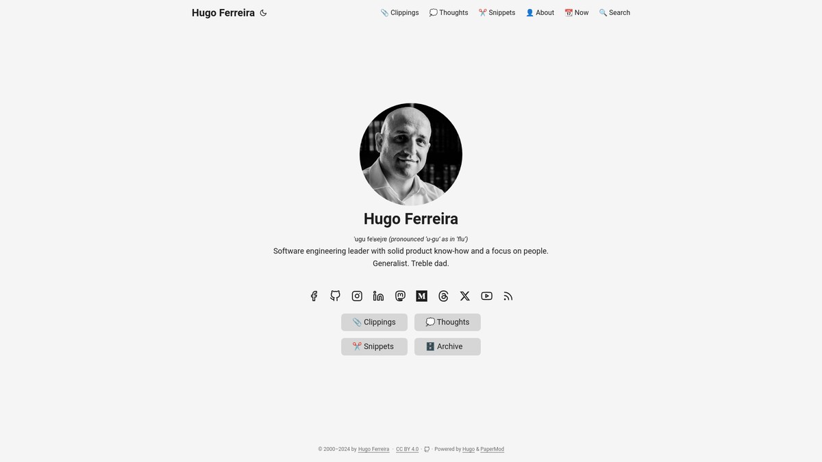 Screenshot of hugo.ferreira.cc