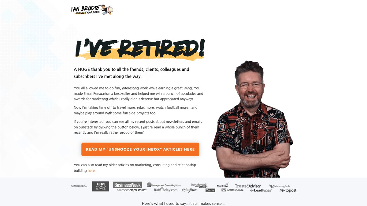 Screenshot of ianbrodie.com