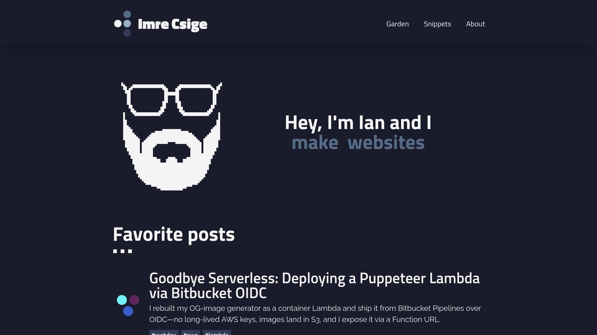 Screenshot of imrecsige.dev