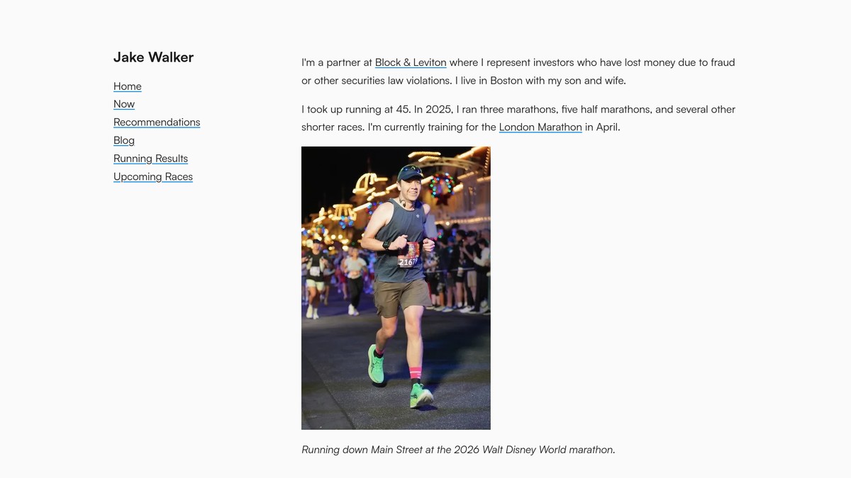 Screenshot of jakewalker.com