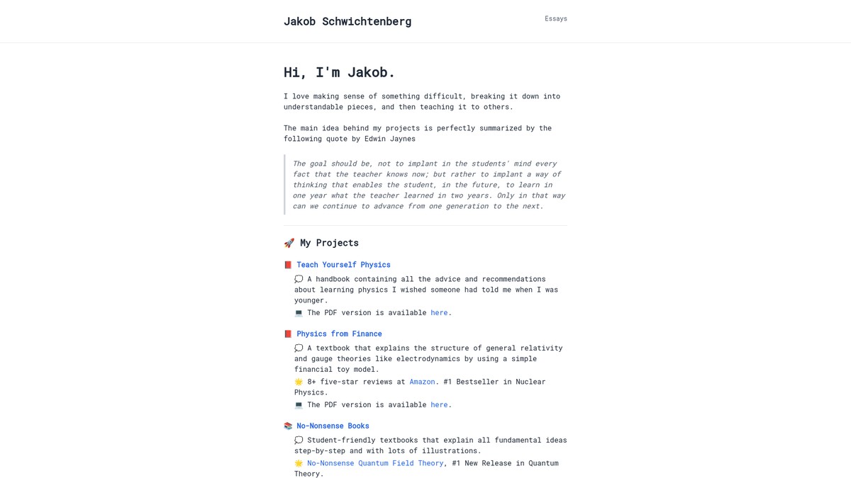 jakobschwichtenberg.com screenshot