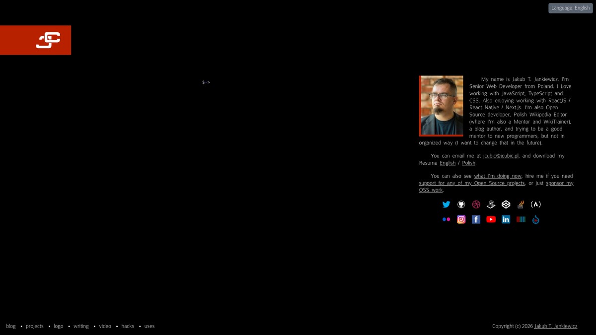 Screenshot of jakub.jankiewicz.org