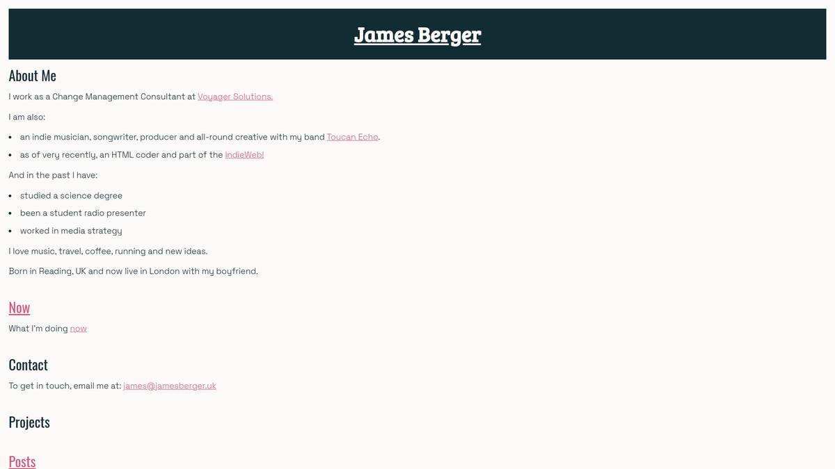 jamesberger.uk screenshot