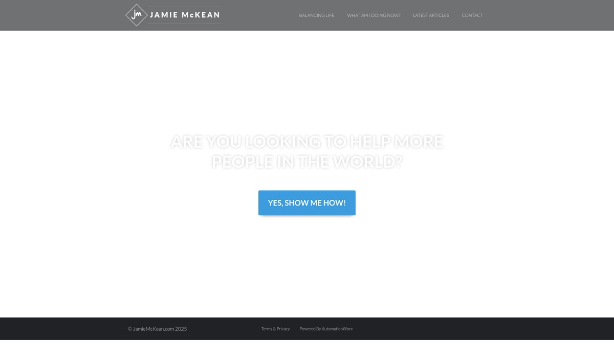 jamiemckean.com screenshot