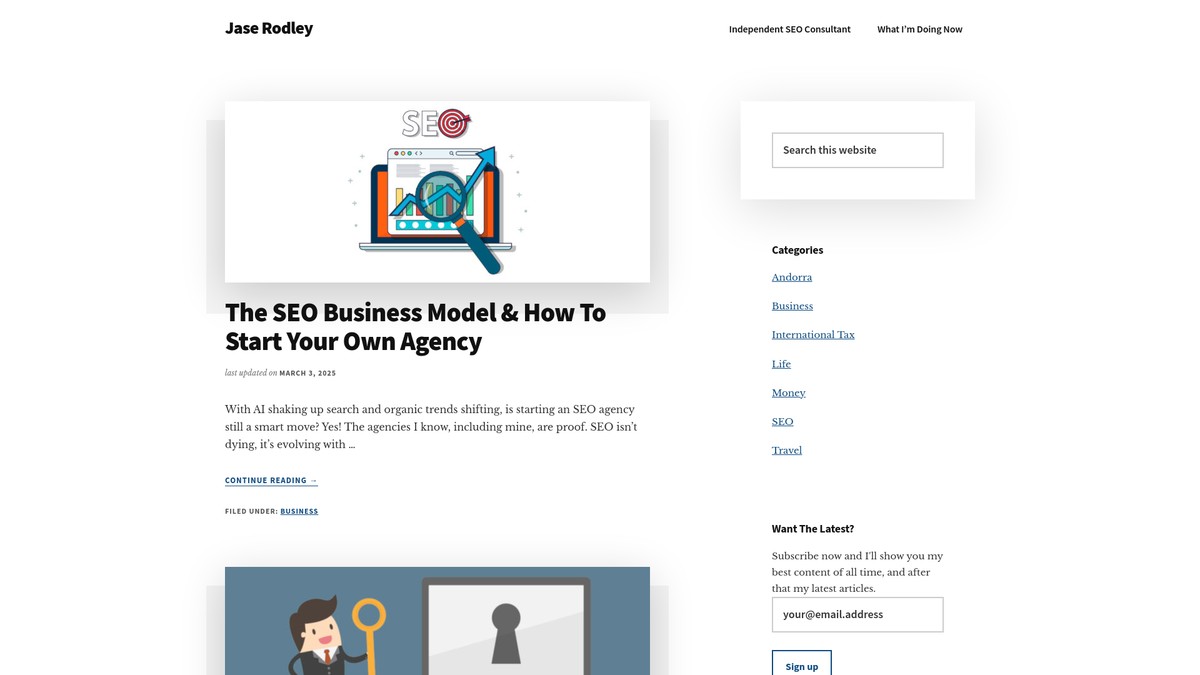 Screenshot of jaserodley.com